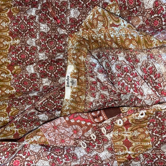 Red Print Slit Maxi Spaghetti Strap Backless Dress - Picture 4 of 4